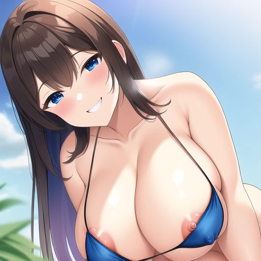 [NovelAI] Riendo R18 Grabado Bikini Microbikini Pezón visible pose sexy [Ilustración]